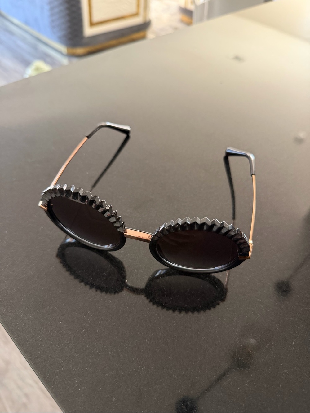 Dolce&Gabbana DG6130 Sunglasses in Black with Rose Gold Temples - Picture 9 of 11